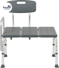 HERCULES Series 300 Lb. Capacity Adjustable Gray Bath & Shower Transfer Bench wi
