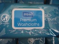 INSPIRE PREMIUM WASHCLOTHS 50 COUNT SIZE 8″X12″ LATEX FREE, HYPOALLERGENIC 200CT