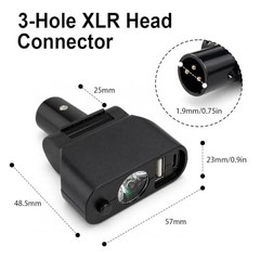 3-Pin XLR Head LED Light for Electric Wheelchairs
