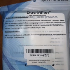 Doc Miller Thigh High Open Toe Compression Sleeves 15-20 MmHg, 1 Pair, Black M