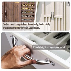 4X Stainless Steel Marine Grab Handle Polished 9″ Marine Boat Oval Tube Handrail