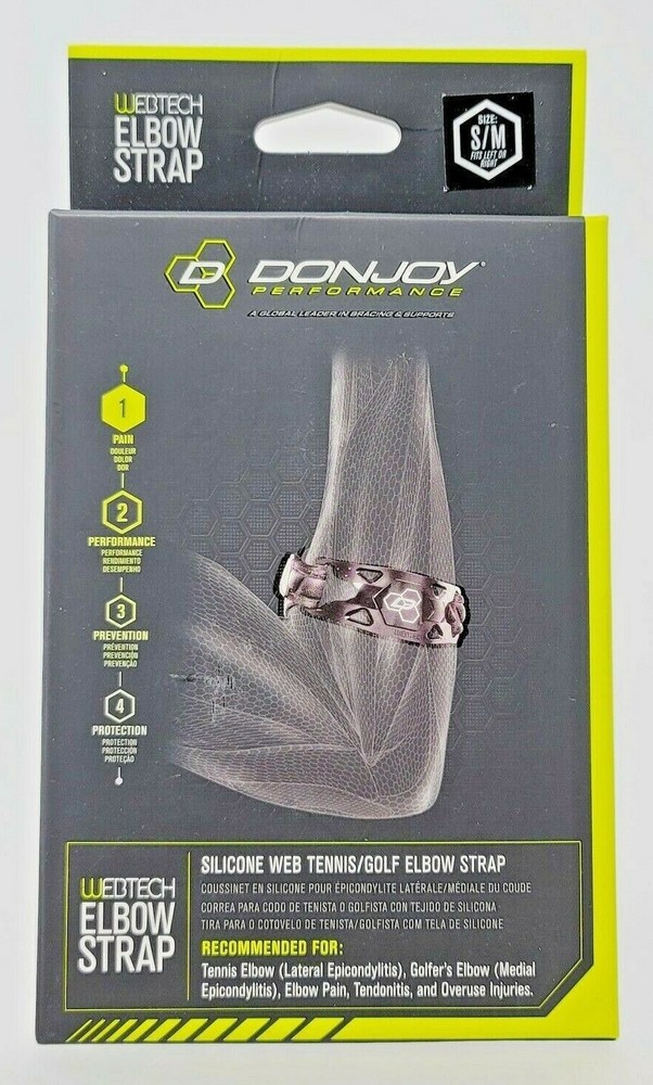 DonJoy Performance WEBTECH Silicone Web Tennis/ Golf Elbow Strap S/M Black