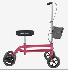 KneeRover Steerable Knee Scooter Knee Walker Crutch Alternative in HOT PINK
