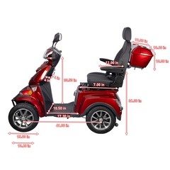 4-Wheel Electric Mobility Scooter for Adults & Seniors 15.5mph 25-37 Miles Range