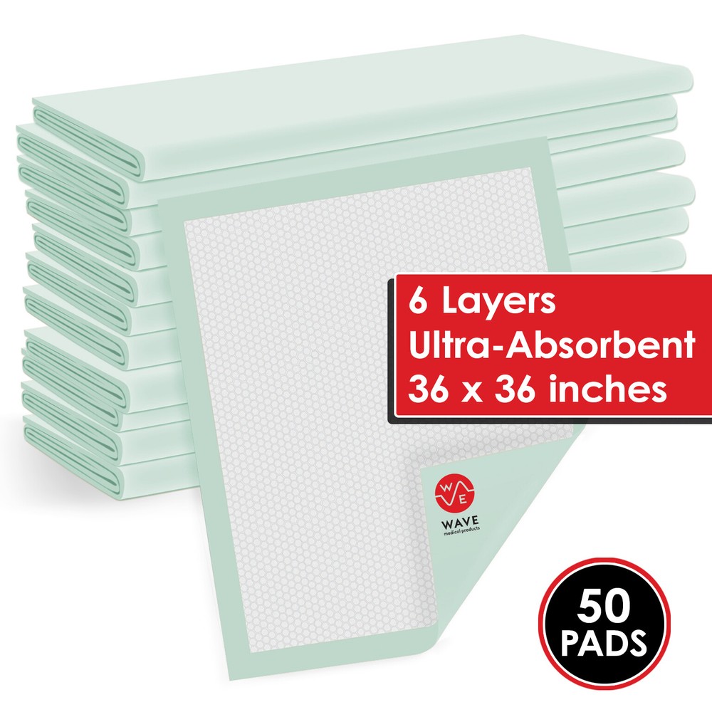50 36×36 Large Pee Pads Adult Urinary Incontinence Disposable Bed Pee Underpads