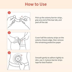 Deraymi 30pcs Ostomy Barrier Strips, Elastic Hydrocolloid Skin Barrier Strips, S