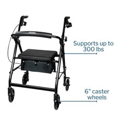 McKesson Rollator Folding Aluminum 32 to 37 inch Handle Height
