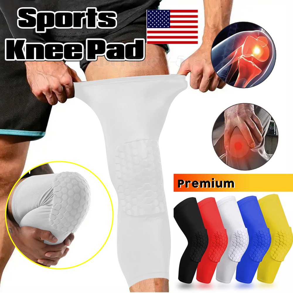 Honeycomb Pad Basketball Crashproof Antislip Knee Leg Long Sleeve Protector Gear