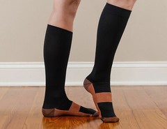 3 Pack Cotton Compression Socks (20-30mmHg) Moisture Wicking Support Stocking