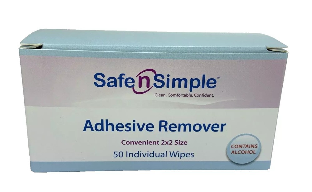 3 Boxes SAFE N SIMPLE SNS00650 Adhesive Remover Wipes 2 x 2″ 50/BX