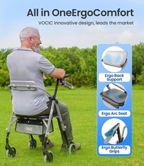 Walkers for Seniors, Z11 Rollator Walker with Seat, Max 380 Lbs, Avant Walkers w