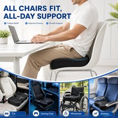 Erenliy 2 Pack Seat Cushion for Office Chairs – Standard, Black and Gary