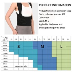 LAOGUATON Posture Corrector Back Support Brace, Adjustable Shoulder L, BLACK