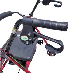 Drive R726RD Rollator Walker 6″ Wheels Red Black Folding Seat Aluminum Mobility