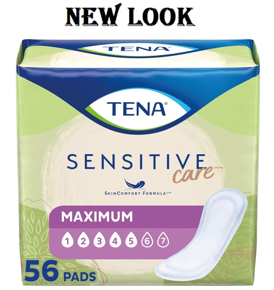 TENA Intimates Overnight Incontinence Pads 13 Long Heavy Absorbency 56 Count