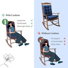 Indoor Outdoor Rocking Chair Cushions Pack of 1, Patio Cushion Black