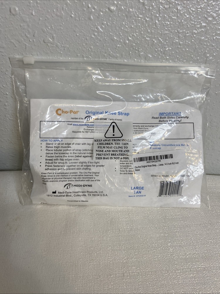 Cho-Pat Original Knee Strap Tan Large CPOKS19 New In Package