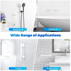 Strong Suction Grab Bar – 2 Pack, Bathroom Safety Handle for Seniors & Elderl…