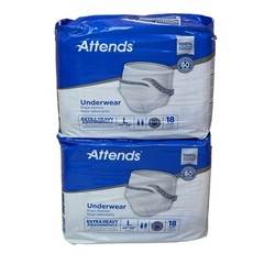 Attends 2 pk Extra Heavy Absorbency Underwear Diapers L 44″-58″ 36 Count
