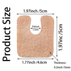 60 Pieces U Shaped Felt Callus Pads Metatarsal 0.2″ X 1.97″ X 1.97″, Brown