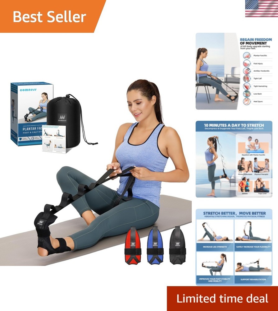 Foot and Calf Stretcher-Stretching Strap For Plantar Fasciitis, Heel Spurs, F…