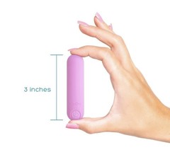Vibrating Bullet Soft Touch Massager, Pink, 10 Vibration Settings, Waterproof