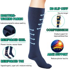 （1-10Pairs ）Compression 15-20mmHg Graduated Support Socks Calf Mens Womens S-XXL