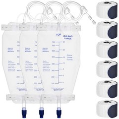 750ml Nephrostomy Bags, 3 Pack Urine Drainage Bag, Clear Bags with 24″ Silico…