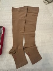 Mediven Plus Women Compression Stockings Open Toe Caramel 20-30 Petite 56cm