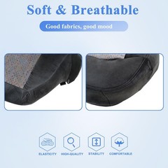 Front Driver Side Bottom Replacement Cloth Seat Cover Dark Gray 12D Black