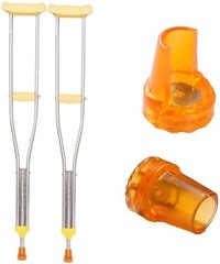 6PCS Heavy Duty Cane Tips and Crutch Tips, 3/4” 19mm & 7/8” 22mm Orange Rubber R