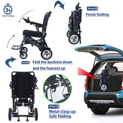 30lb Electric Wheelchair Folding Lightweight Portable Travel Mobility Powerchair