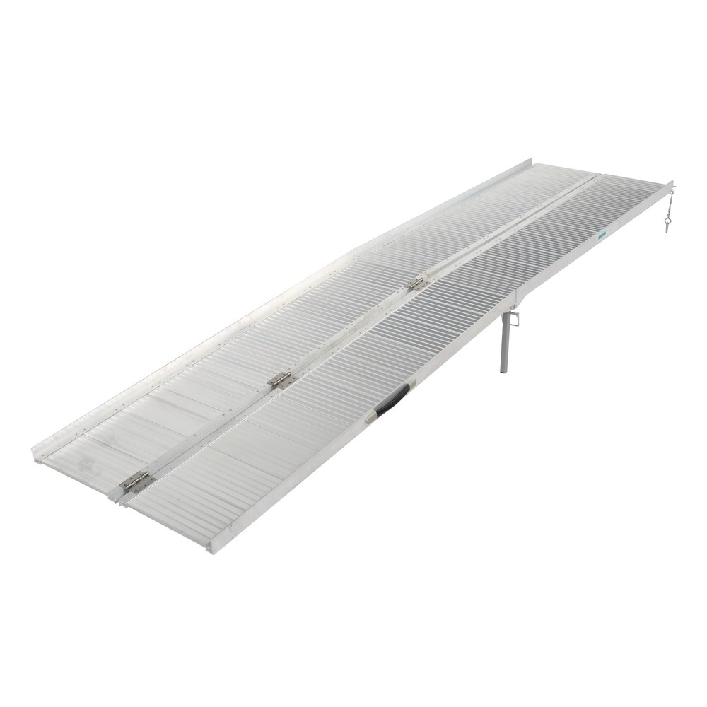 10 Ft Aluminum Multi-Folding Wheelchair Ramp Mobility Scooter 600Lbs Capacity