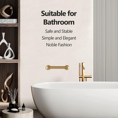 Shower Grab Bar, 2 Pack 12 Inch Gold Bathroom Safety Bar, 1.25″ Diameter 304