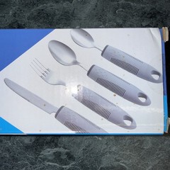 Adaptive Utensils Set – Knife, Fork, Spoon & Soup Spoon – Tremors Elderly Autist