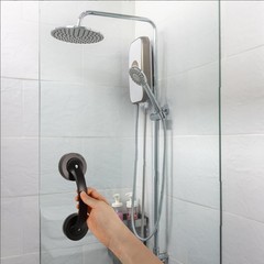 Suction Shower Grab Bar 7.95 Inch Non-Slip Bathroom Safety Rail for Elderly D…