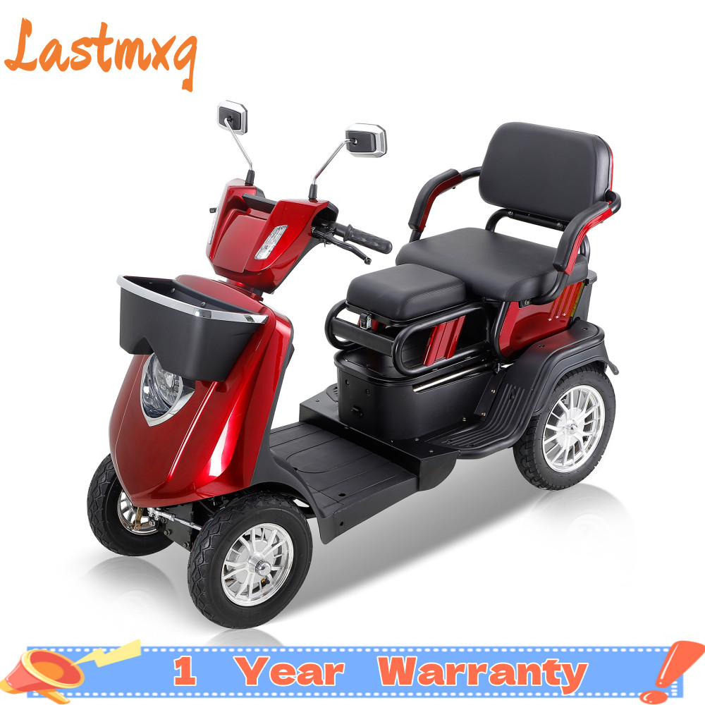 1000W 4-Wheel Heavy Duty Adjustable 2-Seat Electric Power Mobility Scooters