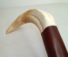 Vintage Boar Tusk Cane / Walking Stick