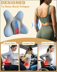 Lumbar Support Pillow for Car, Memory Foam Car Seat Back Support Pillow, Wraparo
