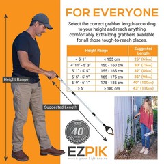 EZPIK Pro 40″ Extended Grabber Reacher Tool for (Pack of 1), black