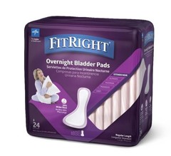 Medline FitRight Womens Overnight Bladder Control Pads 8.5×16″ Overnight 144