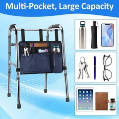 Foldable Walker Bag Basket with Holder Big Capacity Water Resistant Dark Blue US