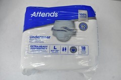 Attends Underwear Extra Heavy Absorbency Large Gray 126 Total 7 Packs 44-58 In