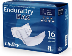 Enduradry Max Adult Diapers with Tabs, up to 12-Hours, Super Absorbent Incontine