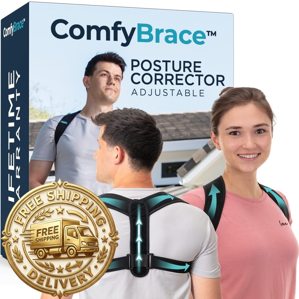 ComfyBrace Posture Corrector-Back Brace for Men and Women- Fully Adjustable Stra