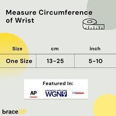 BraceUP Wrist Compression Strap and Support Brace, One Size Adjustable, Pink