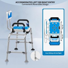Uimoso Sliding Tub Transfer Bench Shower Chair w/ 360 Degree Swivel Seat 400LBS