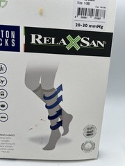 RelaxSan Cotton Compression Socks 20-30 mmhg Size 1XS Black Made In Italy