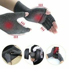 Brown imak arthritis pain relief pressure breathable nursing Half Finger Gloves