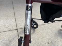 Medline Steel Rollator, 6” Wheels, 350-lb. Weight Capacity, Burgundy